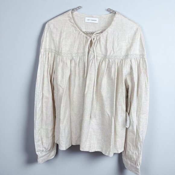 NWT Lost+Wander Easy Breezy Shirt Oatmeal - Picture 2 of 4